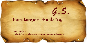 Gerstmayer Surány névjegykártya